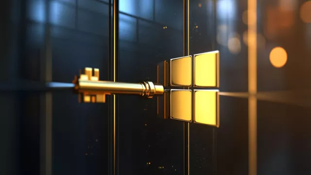 Zlatý klíč odemyká logo Windows
